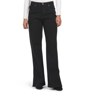 GREY LAB Black Slit Detail Wide Leg Jeans anthropologie 29